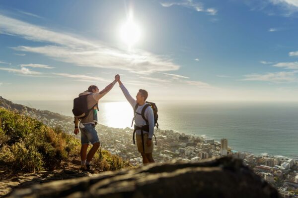 Celebrating at Hike Summit