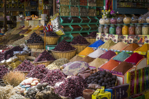 Souk Souq in Jordanien Bauernmarkt mit Gewürzständen