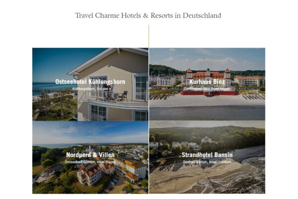 Travel Charme Hotels in Deutschland an der Ostsee oder Nordse, Strandvillen auf Usedom oder auf Rügen