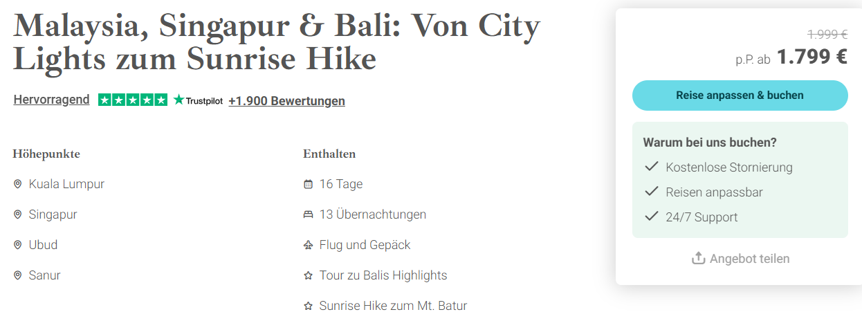 Asien Rundreise Angebot