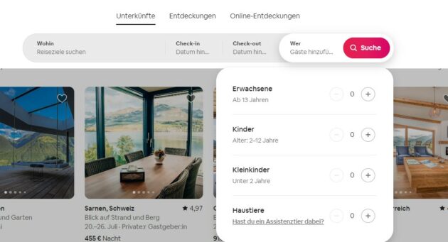 Unterkünfte auf airbnb.de finden