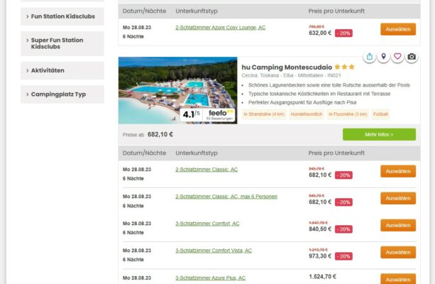 Eurocamp Gutschein - sucht Euch das schönste und günstigste Angebot heraus. Auf der rechten Seite seht Ihr den Rabatt für die jeweilige Unterkunft.