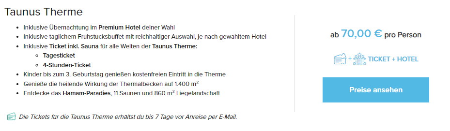 Taunus Therme mit Übernachtung: 2 Tage am Wochenende ab 70€