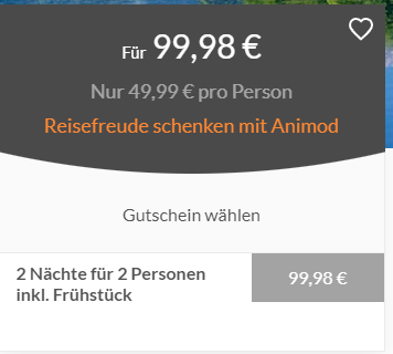 Animod 99ers Gutschein: 3 Tage & Frühstück für 49€