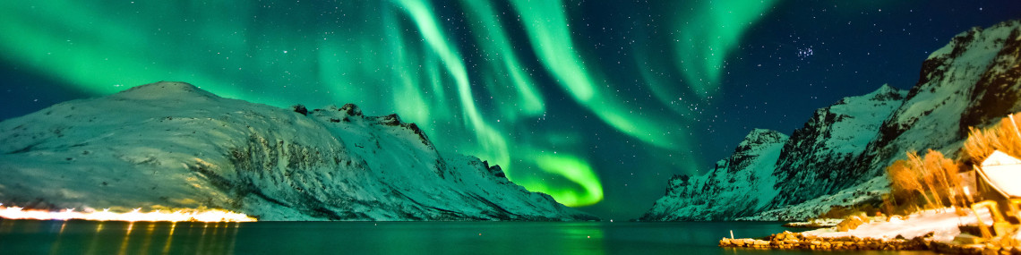 norwegen tromso polarlichter panorama