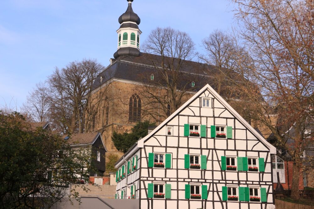 Historic buildings in the old town of Solingen