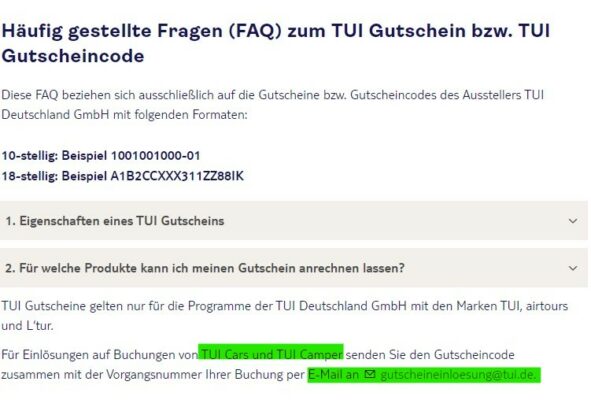 TUI Gutschein für TUI Camper Buchungen einlösen - So geht's!