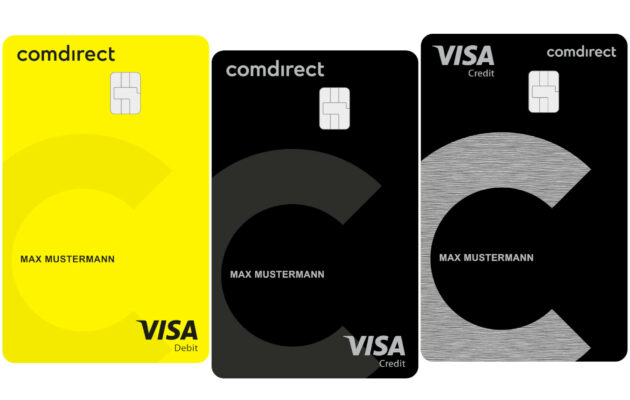Comdirect Debitcard, Kreditkarte & Kreditkarte Brushed