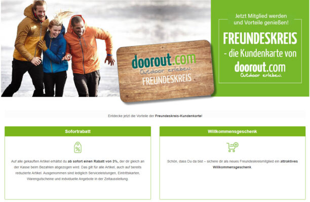 Doorout Gutschein Freudeskreis Kundenkarte Preisvorteile sichern