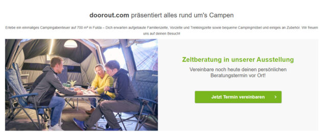 Indoor-Zeltausstellung von Doorout in Fulda