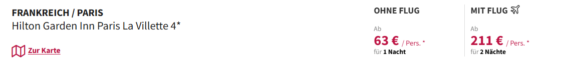 Paris Hotel Angebot