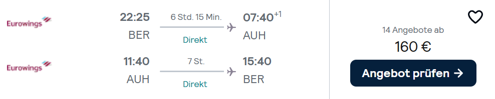 Abu Dhabi Flug Angebot