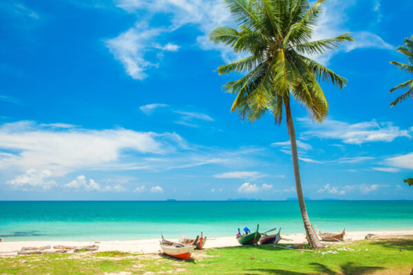 Thailand Koh Lanta Beach and Fishing Boat