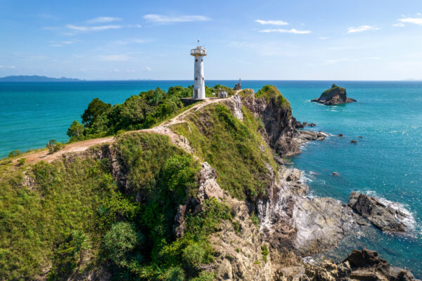 View of Lighthouse on Koh Lanta Thailand on Sunny Day Mu,Ko