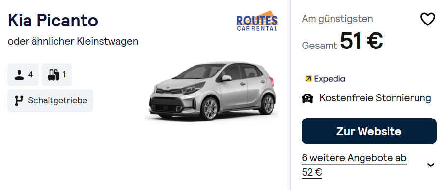 Malta Mietwagen Angebot