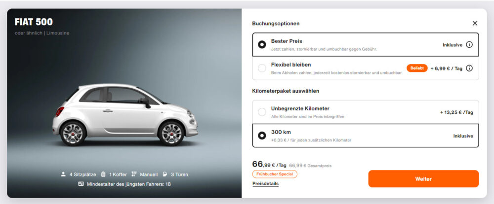 Angebot bei Sixt später zahlen um den Gutscheincode einlösen zu können