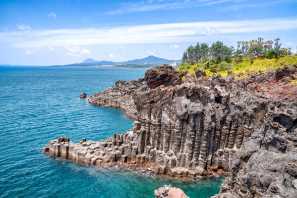 Südkorea Jeju Jusangjeolli Cliff