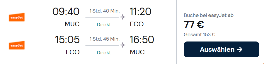 Rom Flug Angebot