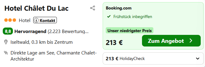 Schweiz Hotel Angebot