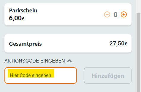 Aktionscodes von Wunderland Kalkar einlösen. So findet Ihr das Eingabefeld für Rabattcodes, die Ihr während der Onlinebestellung einlösen könnt.