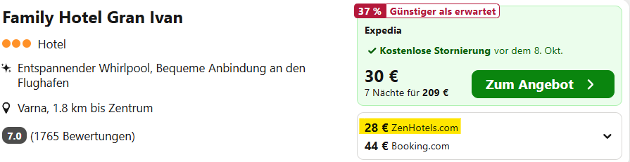 Bulgarien Hotel Angebot