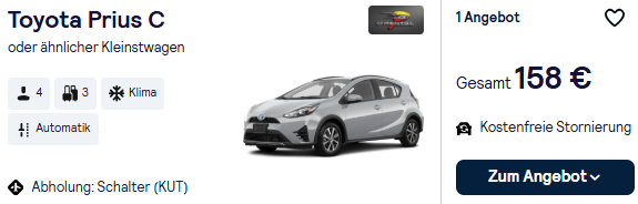 Georgien Mietwagen Angebot