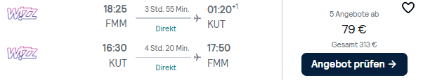 Georgien Flug Angebot