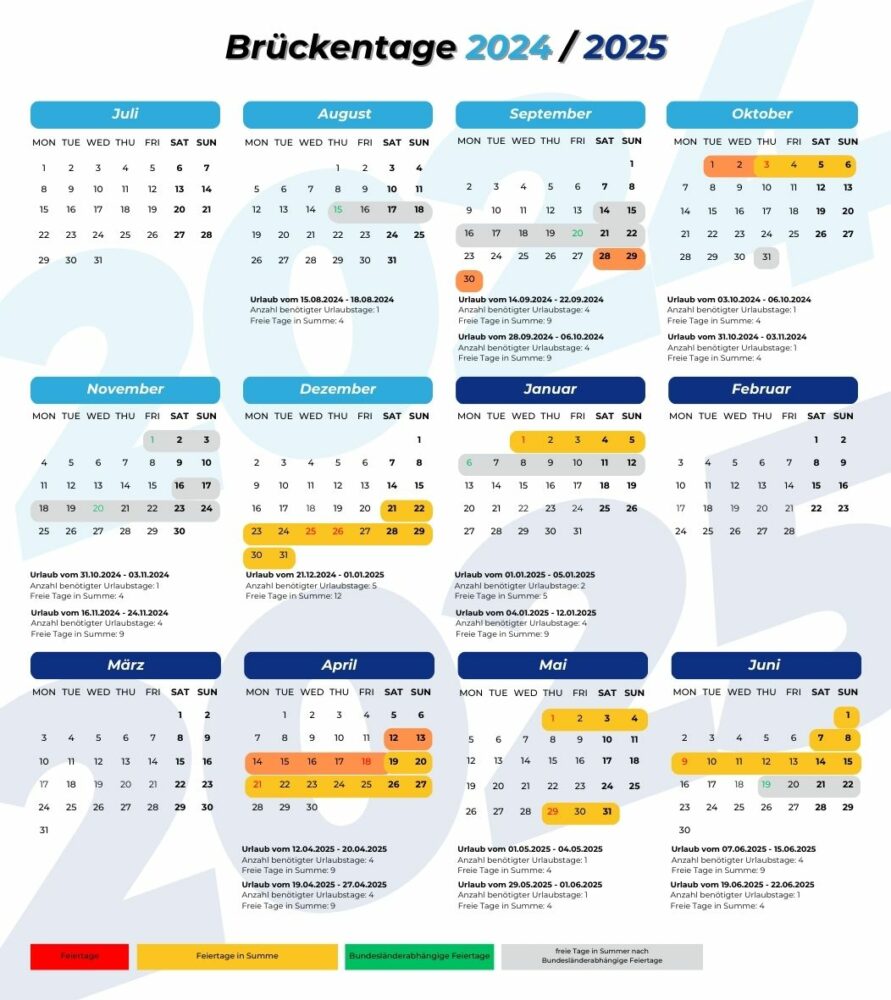  Brückentage 2025: So holt Ihr die meisten Urlaubstage raus Bildidee 
