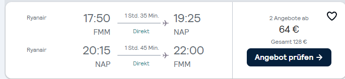 flug amalfi küste