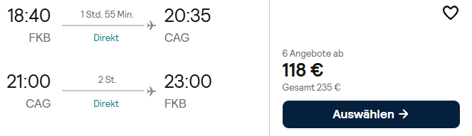 Sardinien Kombi Angebot