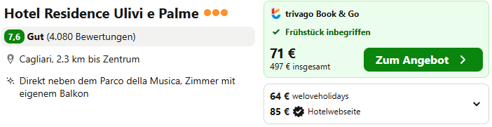 Sardinien Kombi Angebot