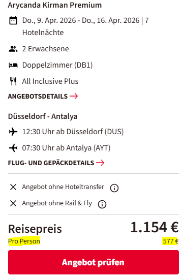 Türkei Pauschalangebot