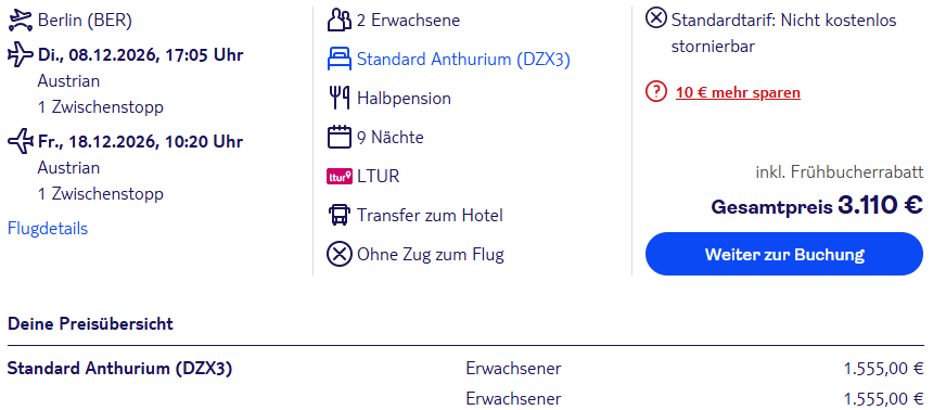 Mauritius Pauschalangebot