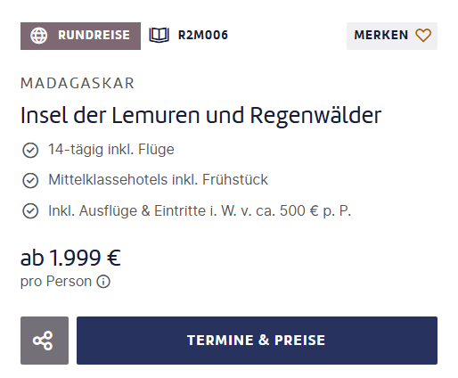 Madagaskar Reise Angebot