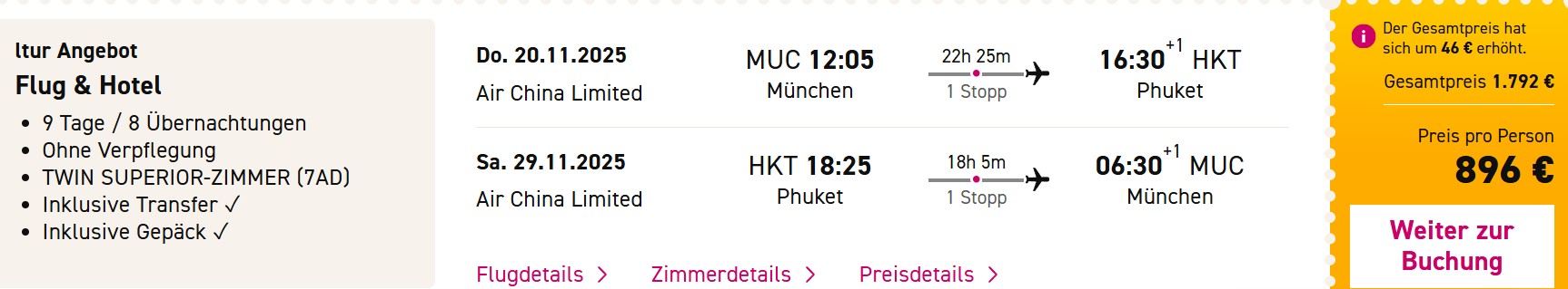 Phuket Pauschalangebot