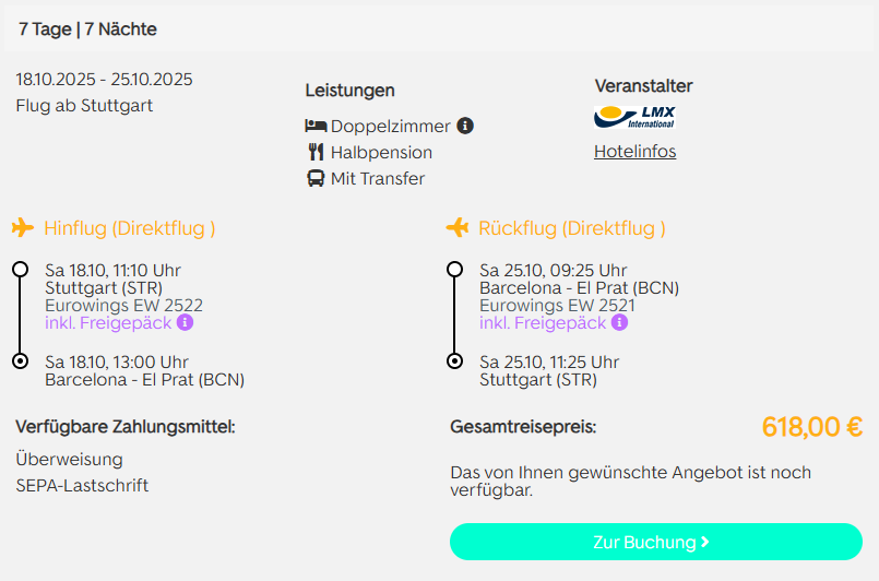 Spanien Reise Angebot