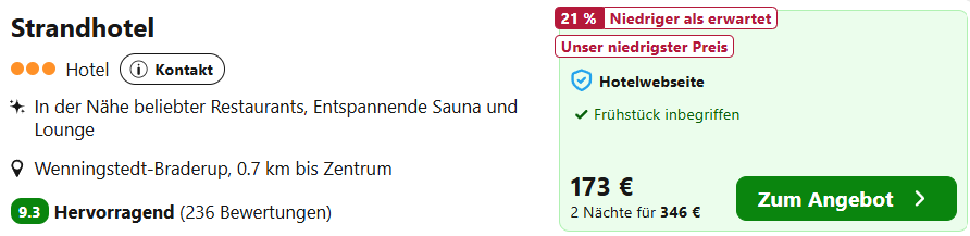 Sylt Hotel Angebot