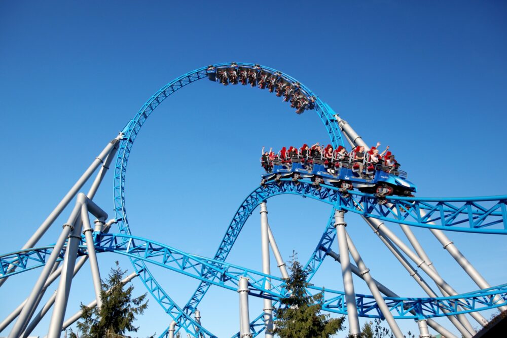 blue fire Mega Coaster Achterbahn im Europa Park