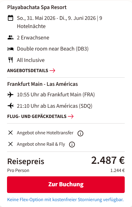 Dom Rep Reise Angebot