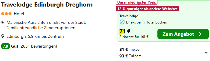 Edinburg Kombi Angebot