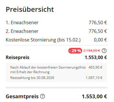 Kos Pauschalangebot