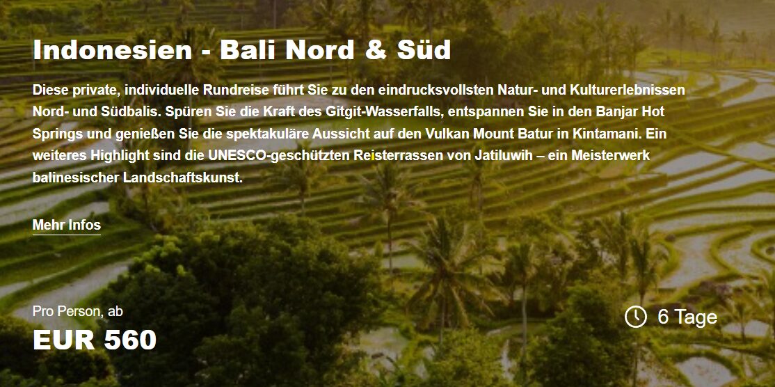 Bali Rundreise Angebot
