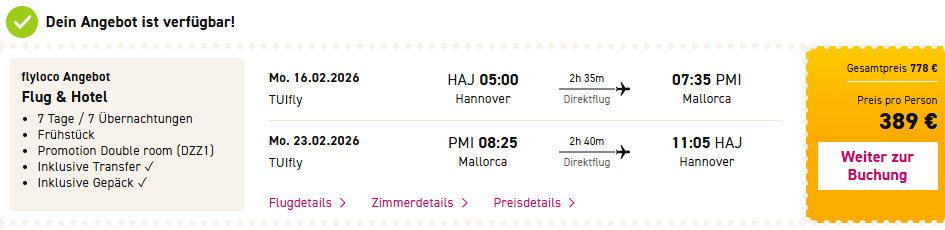 Mallorca Pauschalangebot