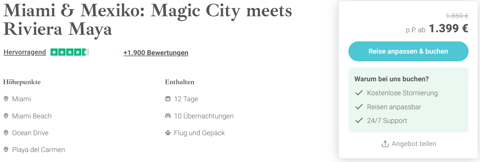 Mexiko Rundreise Angebot