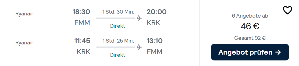 Polen Flug Angebot