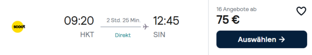 Singapur Flug