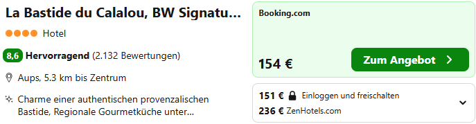 Verdonschlucht Hotelangebot