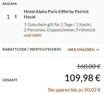 Paris Gutschein Angebot