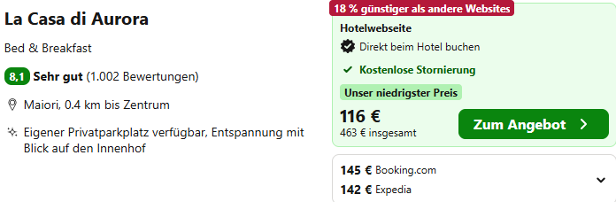 Amalfiküste Kombi Angebot
