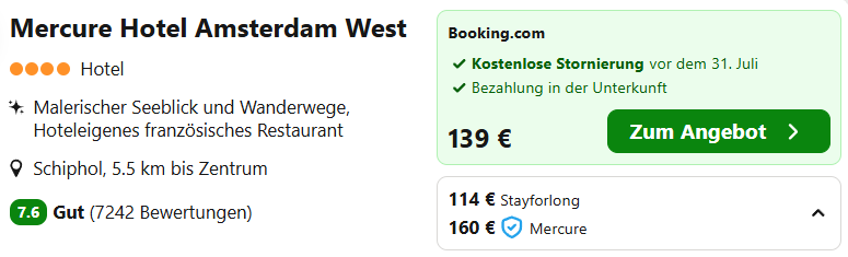 Amsterdam Hotel Angebot
